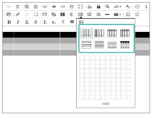 Table style presets