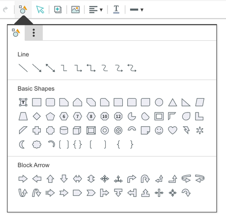 The shape library, part one: Line, Basic Shapes, and Block Arrow categories