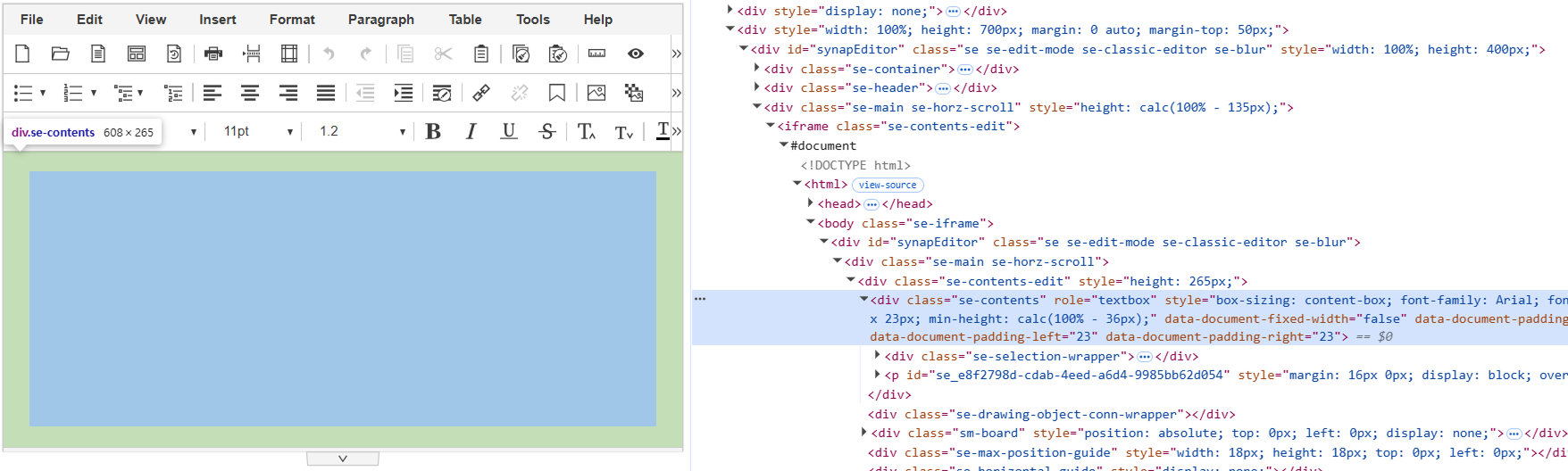 Iframe mode editor