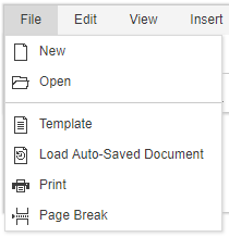 File menu