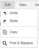 Edit menu