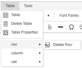 Table menu