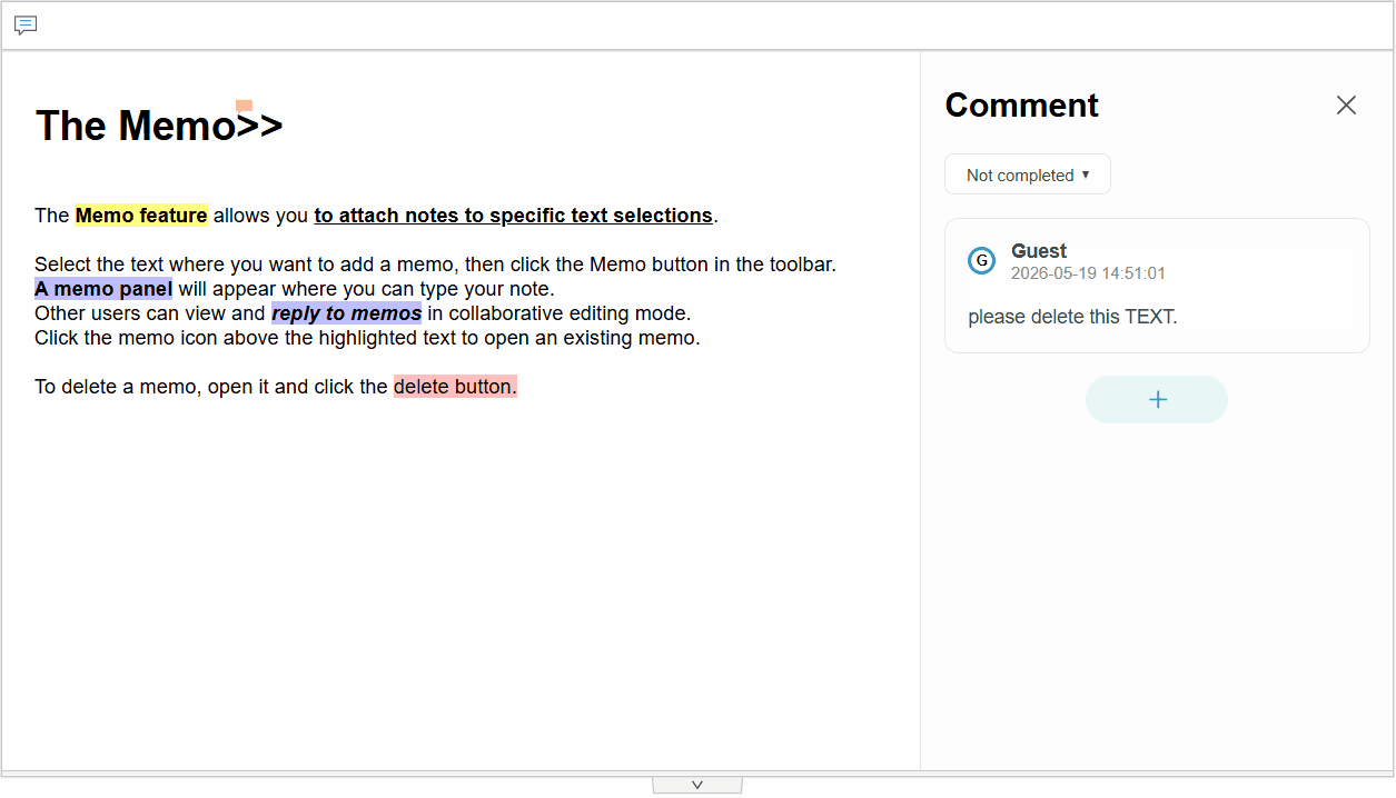Complete/reopen comment