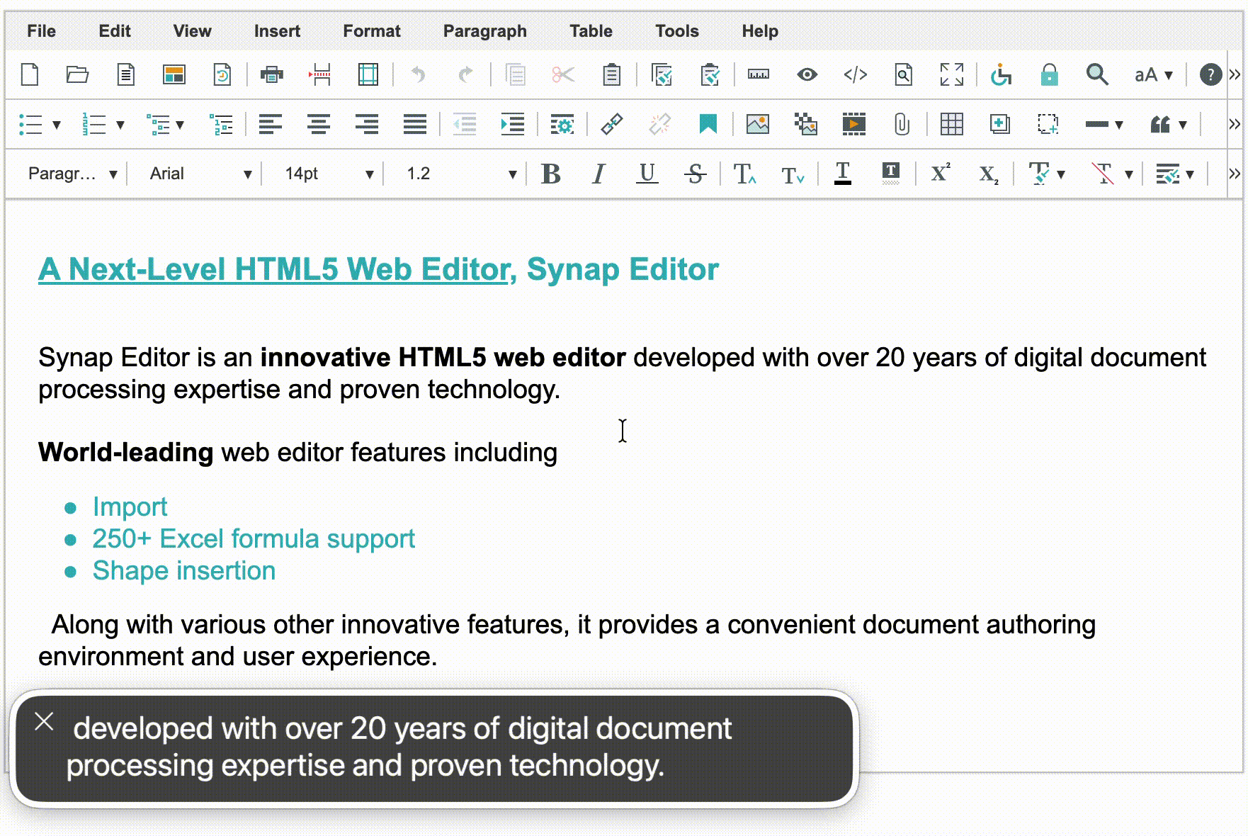 Click paragraph with mouse