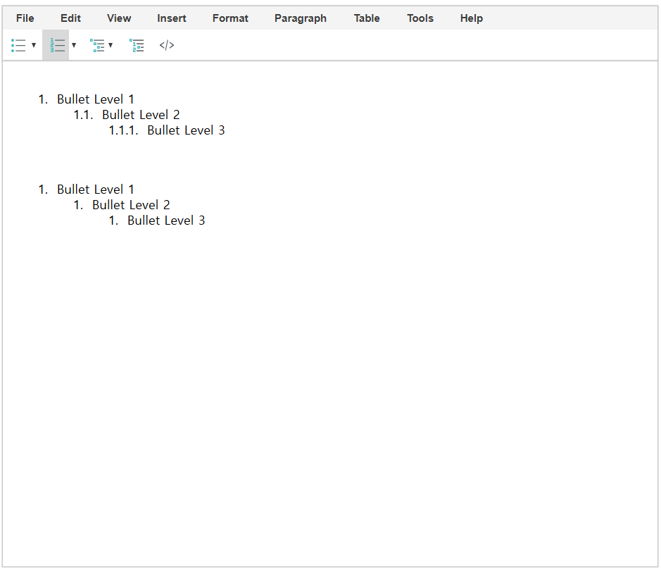 useHTMLList false editor