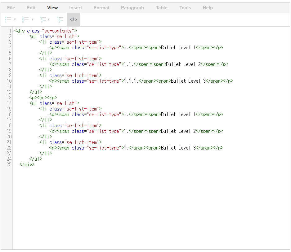 useHTMLList false source