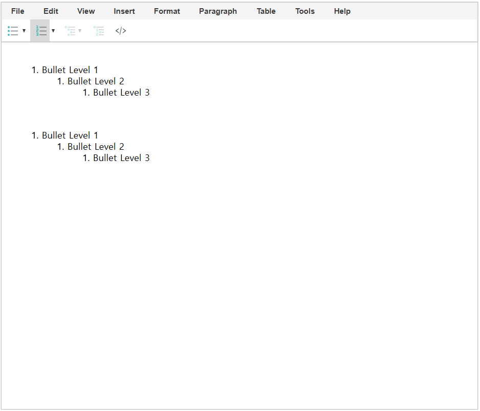 useHTMLList true editor