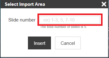 Slide number input examples