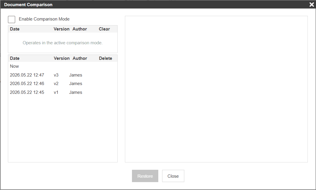 Document comparison example