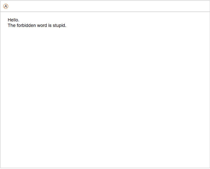 Forbidden word detection example